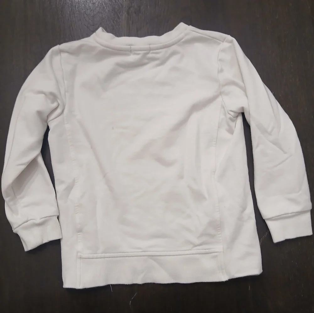 Kids White Crewneck Sweater Pencil Graphic Sweater Size 4 miles Kids